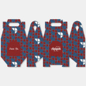 SHRIMPLY青の赤いパターン、Aqiqah赤ちゃんシャワー フェイバーボックス (見開き)