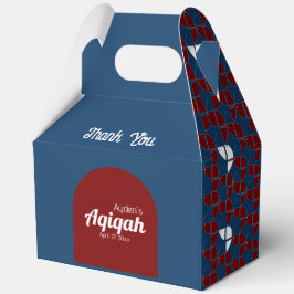 SHRIMPLY青の赤いパターン、Aqiqah赤ちゃんシャワー フェイバーボックス