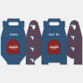 SHRIMPLY青の赤いパターン、Aqiqah赤ちゃんシャワー フェイバーボックス (見開き)