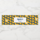 SHRIMPLY黄色の白のパターン、Aqiqah赤ちゃんシャワー ペットボトルラベル (シングルラベル)