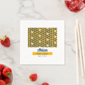 SHRIMPLY黄色の青のパターン、Aqiqah赤ちゃんシャワー スタンダードカクテルナプキン (インサイチュ)