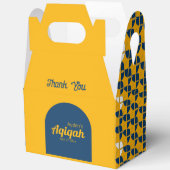 SHRIMPLY黄色の青のパターン、Aqiqah赤ちゃんシャワー フェイバーボックス (見開き)