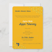 SHRIMPLY黄色の青のパターン、Aqiqah赤ちゃんシャワー 招待状 (正面)