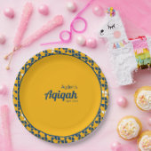 SHRIMPLY黄色の青、Aqiqah赤ちゃんシャワー ペーパープレート (パーティー)