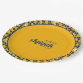 SHRIMPLY黄色の青、Aqiqah赤ちゃんシャワー ペーパープレート (アングル)