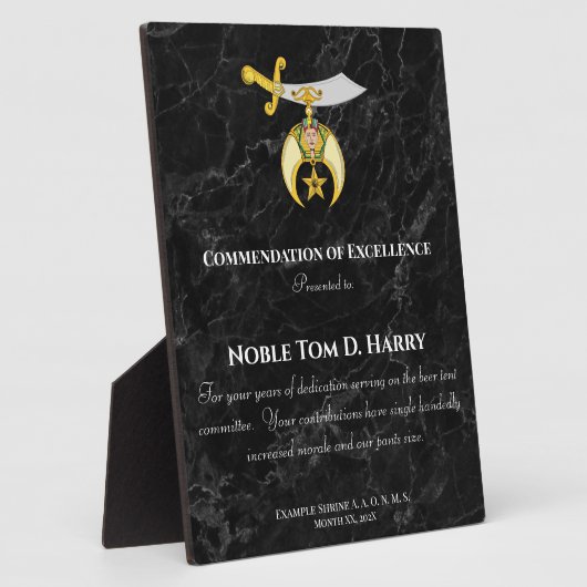 Shriners Appreciation Award Plaque フォトプラーク (側面)