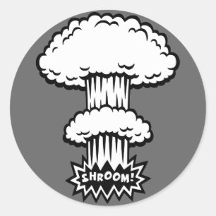 SHROOM! - b/w ラウンドシール