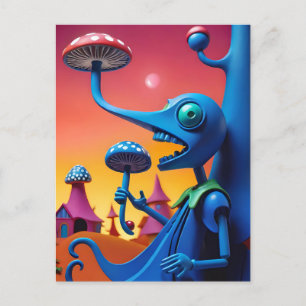 Shroomin' 'n'開花'n - Ken Gage Surreal Art ポストカード