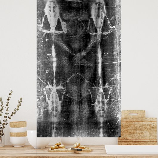 Shroud of Turin, Frontal View Negative ポスター (キッチン)
