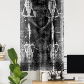 Shroud of Turin, Frontal View Negative ポスター (ホームオフィス)