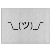 Shrug Emoticon O_(ツ)_/Kaomoji日本の氏 カッティングボード (正面)