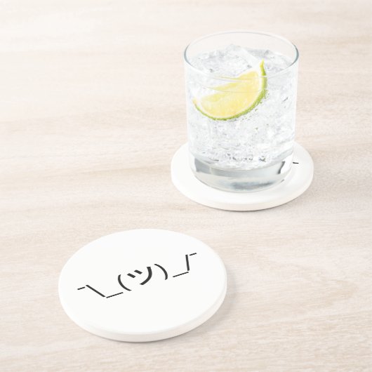 Shrug Emoticon O_(ツ)_/Kaomoji日本の氏 コースター (側面)