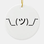 Shrug Emoticon O_(ツ)_/Kaomoji日本の氏 セラミックオーナメント (正面)