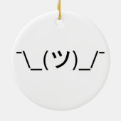 Shrug Emoticon O_(ツ)_/Kaomoji日本の氏 セラミックオーナメント (裏面)