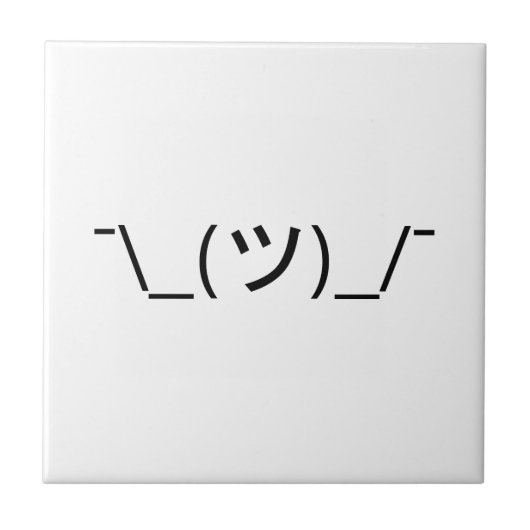 Shrug Emoticon O_(ツ)_/Kaomoji日本の氏 タイル (正面)