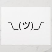 Shrug Emoticon O_(ツ)_/Kaomoji日本の氏 チラシ (正面)