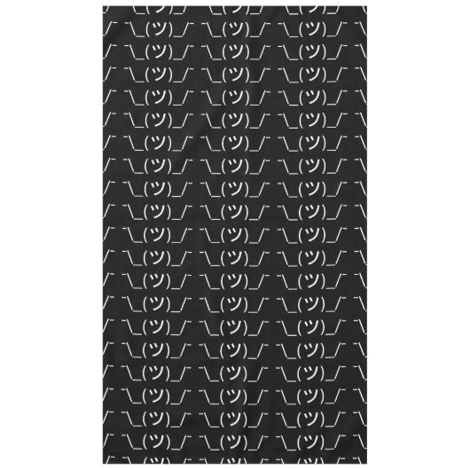 Shrug Emoticon O_(ツ)_/Kaomoji日本の氏 テーブルクロス (正面)