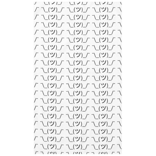 Shrug Emoticon O_(ツ)_/Kaomoji日本の氏 テーブルクロス (正面)