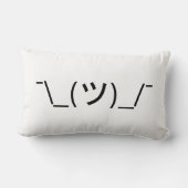 Shrug Emoticon O_(ツ)_/Kaomoji日本の氏 ランバークッション (裏面)