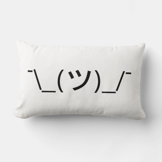 Shrug Emoticon O_(ツ)_/Kaomoji日本の氏 ランバークッション (正面)
