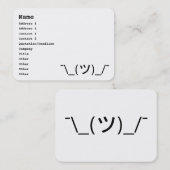 Shrug Emoticon O_(ツ)_/Kaomoji日本の氏 名刺 (正面/裏面)