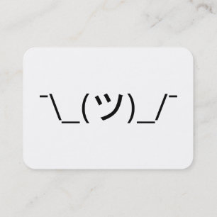 Shrug Emoticon O_(ツ)_/Kaomoji日本の氏 名刺