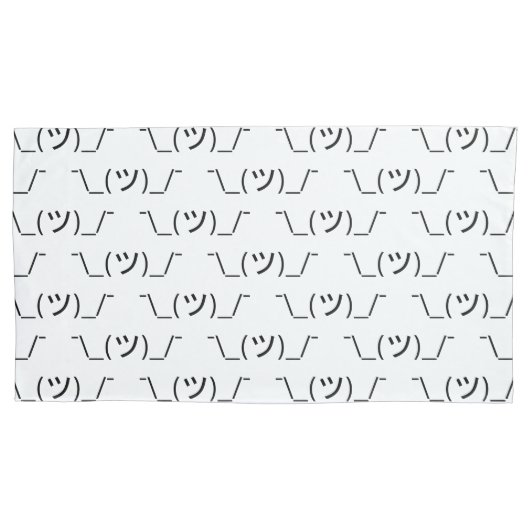 Shrug Emoticon O_(ツ)_/Kaomoji日本の氏 枕カバー (正面左)