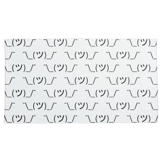 Shrug Emoticon O_(ツ)_/Kaomoji日本の氏 枕カバー (正面右)