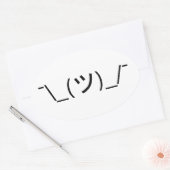 Shrug Emoticon O_(ツ)_/Kaomoji日本の氏 楕円形シール (封筒)