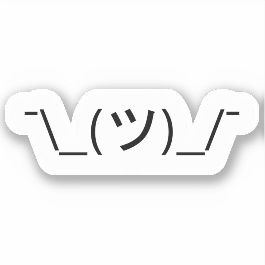 Shrug Emoticon O_(ツ)_/Kaomoji 日本のステッカー シール (正面)