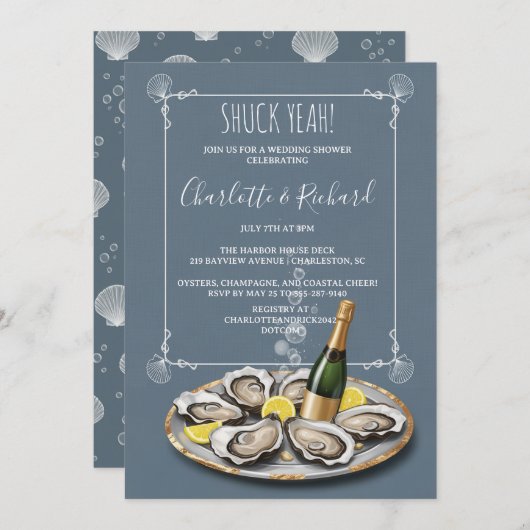 Shuck Yeah Oyster & Champagne Couples Wedding Show 招待状 (正面/裏面)