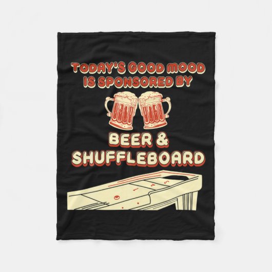Shuffleboard Player Beer  フリースブランケット (正面)