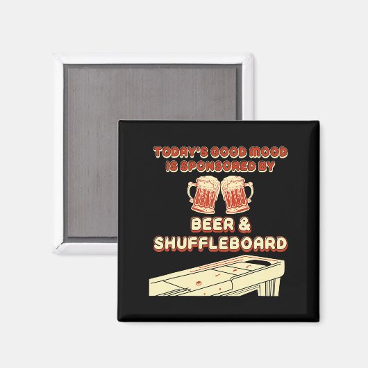 Shuffleboard Player Beer  マグネット (正面/裏面)