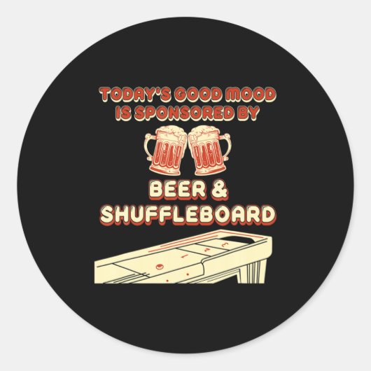Shuffleboard Player Beer ラウンドシール (正面)