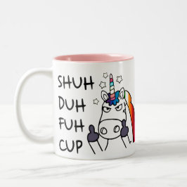 SHUH DUH FUHカップUnicornおもしろいマ怒グ ツートーンマグカップ