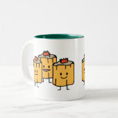 Shumaiの中国のなゆで団子の点心のDimsumのゆで団子p ツートーンマグカップ (正面左)