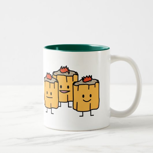 Shumaiの中国のなゆで団子の点心のDimsumのゆで団子p ツートーンマグカップ (右)