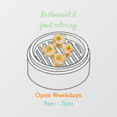 Shumai dim sum漫画イラストレーション ウィンドウサイン (シート)