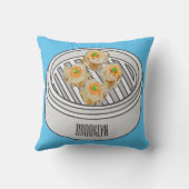 Shumai dim sum漫画イラストレーション クッション (裏面)