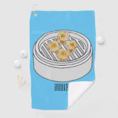 Shumai dim sum漫画イラストレーション ゴルフタオル (インサイチュ)