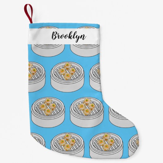 Shumai dim sum漫画イラストレーション スモールクリスマスストッキング (正面)