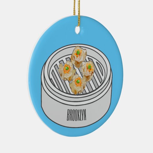 Shumai dim sum漫画イラストレーション セラミックオーナメント (右)