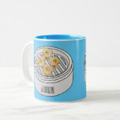 Shumai dim sum漫画イラストレーション ツートーンマグカップ (正面左)