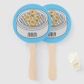 Shumai dim sum cartoon illustration ハンドファン (正面&裏面)
