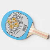 Shumai dim sum cartoon illustration 卓球ラケット (横)