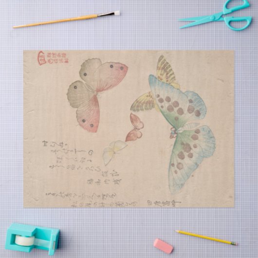 Shunman 絵画による蝶の群れの手引書 薄葉紙 (クラフト)