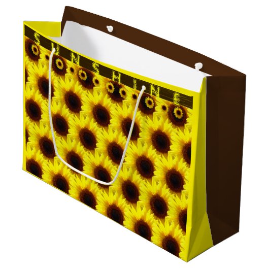 Shunshine Sunflowerを広げる ラージペーパーバッグ (正面アングル)