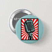 Shure 55Sのヴィンテージのマイクロフォン 缶バッジ (正面&裏面)