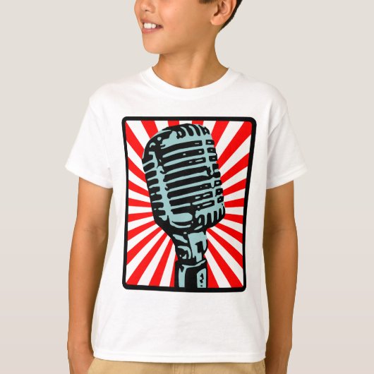 Shure 55Sのヴィンテージのマイクロフォン Tシャツ (正面)