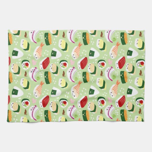 Shushiかわいいパターン キッチンタオル (横)